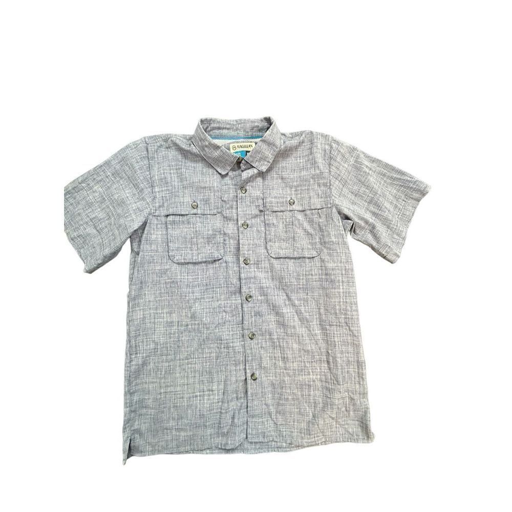 Magellan Outdoors Fish Gear Size Xl Blue Magwick Short Sleeve Fishing Shirt